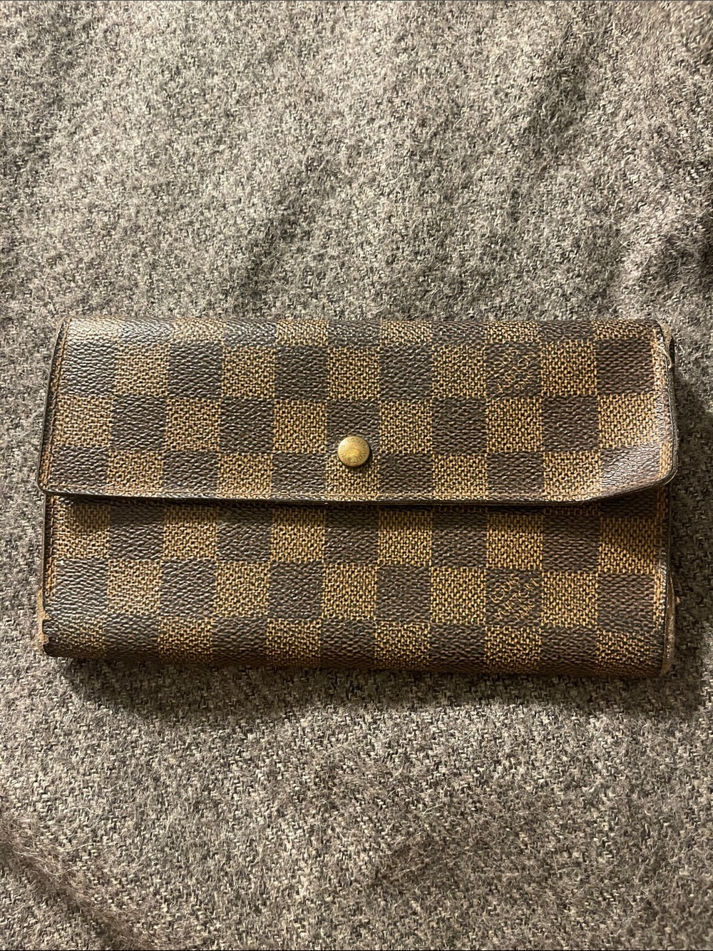 vintage Louis Vuitton Damier Ebene Porte Monnaie Credit Wallet